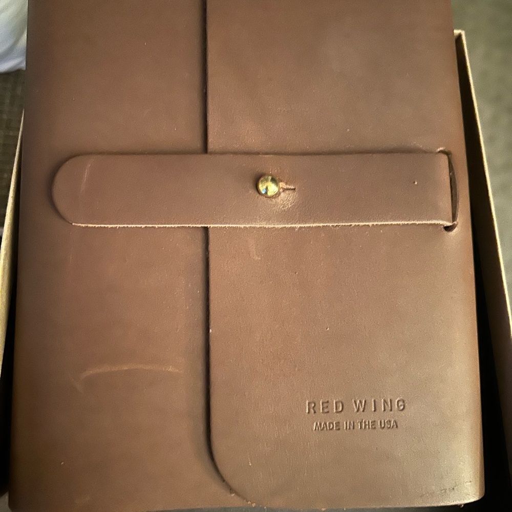 Red Wing Shoes Logo brown leather journal, new